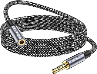 MOWSAG 13.12FT/4Meter Long 3.5mm Extension TRRS 4-Pole Headphone Cable Male to Female Audio Cable Nylon Braided Compatible for Home/Car Stereos Smartphones Headphones Tablets Media Players and More