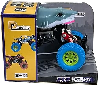 D-Power - PullBack Crazy Shark Truck | No Batteries Needed, Fun for All Ages | 3+