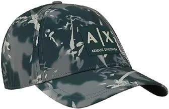 Armani Exchange Allover Camo Printed Hat, Green, One Size, Green, One size