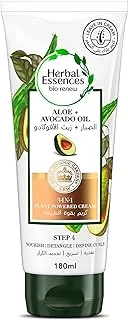 Herbal Essences Sulfate-Free Aloe + Avocado Oil 3-in-1 Plant Powered Leave-in Cream to Nourish, Detangle and Define Curls, 180 ml