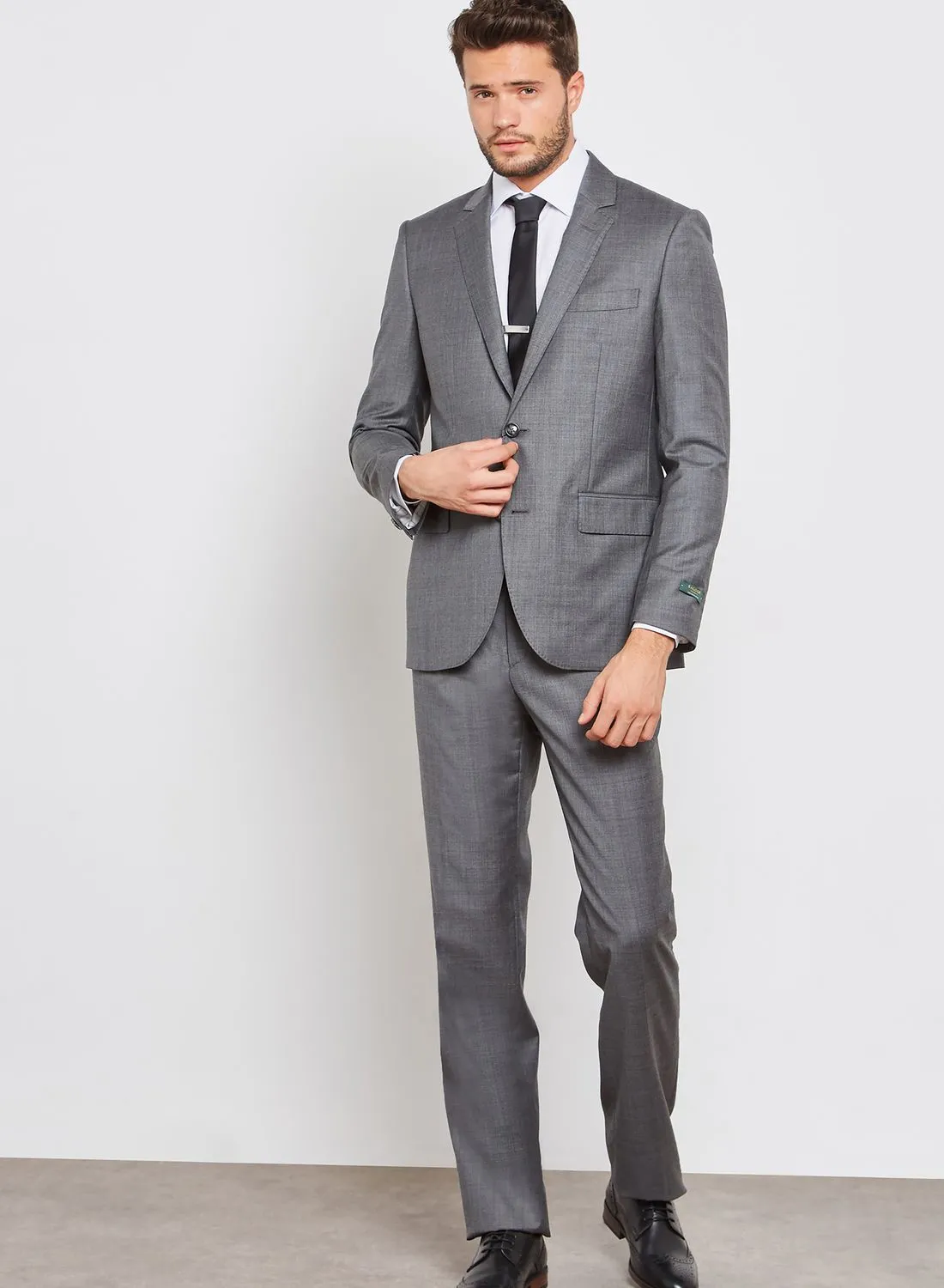 Sacoor Brothers Classic False Plain Slim Fit Suit