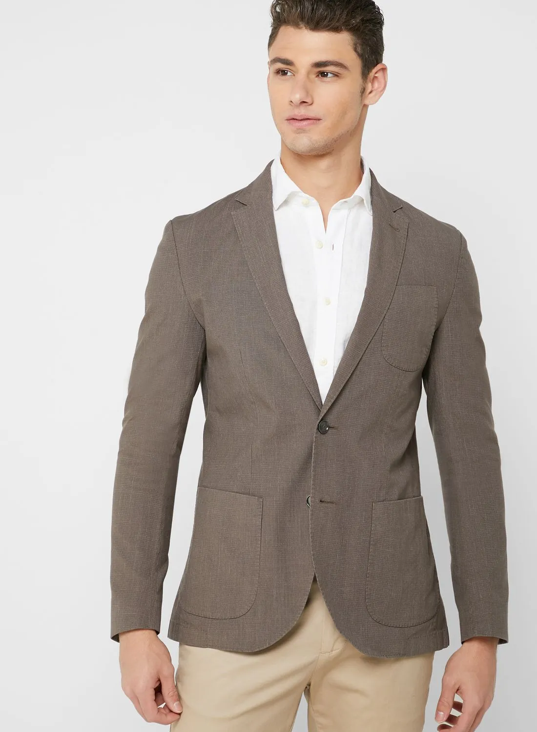 Sacoor Brothers Checked Slim Fit Blazer