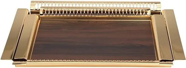Alsaif Gallery Set Tofriyat Estel Rectangular Dark Wooden Hand Golden Two Pieces