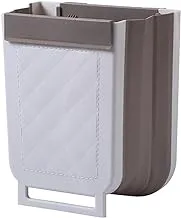 Hanging Trash Can, Tazweeq Small Collapsible Foldable Waste Bins, Hanging Trash Holder for Bathroom Bedroom Office Car, Portable Home & Outdoor Garbage Can (Grey)