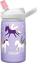 CamelBak eddy+ Kids Water Bottle with Straw, Insulated Stainless Steel - Leak-Proof when Closed, 12oz, Unicorn Stars