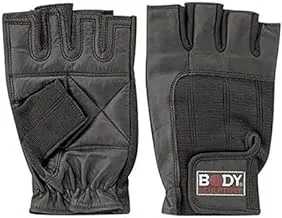 MESH COTTON/LEATHER FITNESS GLOVE, L