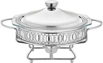 RAJ SILVER GLASS ROUND FOOD WARMER 2 LITER, VCD016