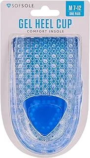 Sof Sole Men's Gel Heel Cup Shoe Insoles, Men's Size 7-12