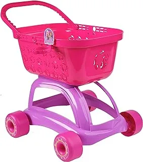 Sinco Creations Barbie 2 in 1 Kids Shopping Trolley & Shopping Basket Playset - Toy Shopping Cart | Imagination Play | Role Play Kids Toys| Pretend Play | Ages 3