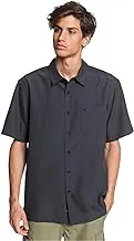 قميص Quiksilver الرجالي Centinela 4 Button Up Comfort Fit بجيب ، أزرق ، مقاس واحد