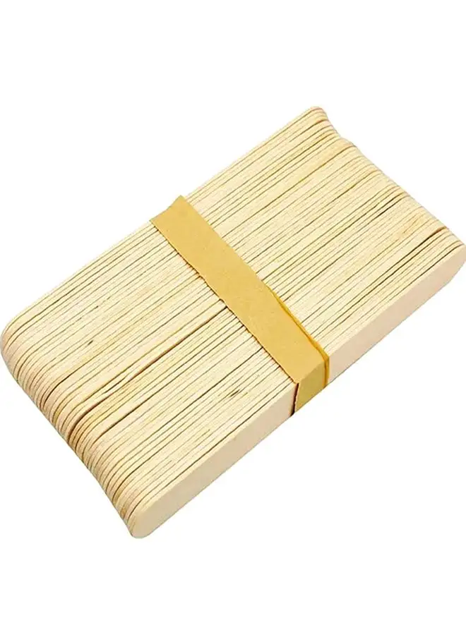 Generic 50 Piece Disposable Wooden Wax Applicator Sticks Beige