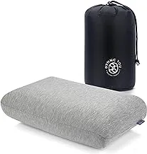DYNMC you Comfortable travel pillow and outdoor pillow including bag, soft Oeko-Tex bamboo cover, modern, firm memory foam pillow, neck support pillow, neck pillow, travel, camping pillow
