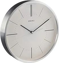 Seiko quiet sweep hand aluminium case wall clock Diameter 25 cm, AA, QXA715S, Silver