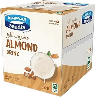 Saudia Almond Drink 1 Liter, 6-Pack
