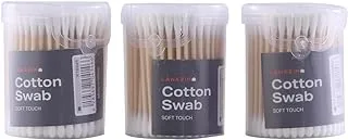 Lawazim Cotton Swab Set 3 Piece | Natural Organic Cotton Buds For Ear - Ear Sticks with A Storage Box Included - Strong 100% Pure Cotton Stick for Makeup, Daily Cleaning, Pet