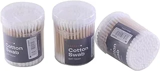 Lawazim Cotton Swab Set 3 Piece | Natural Organic Cotton Buds For Ear - Ear Sticks with A Storage Box Included - Strong 100% Pure Cotton Stick for Makeup, Daily Cleaning, Pet