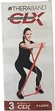 THERABAND CLX 9 Pre-Cut Consecutive Loop Strips, Medium Resistance, Red