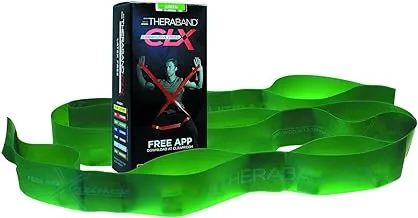 THERABAND CLX 9 Pre-Cut Consecutive Loop Strips, Heavy Resistance, Green