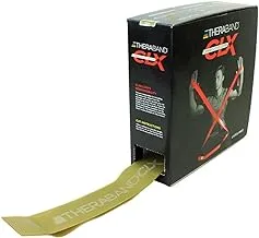 THERABAND CLX Max Resistance Bands 25 Yard Bulk Roll in Dispenser Box, Gold
