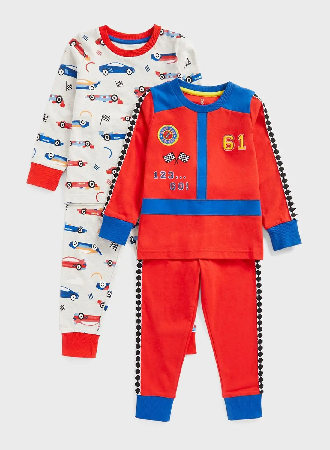 mothercare Kids 2 Pack Race Track Print Pyjama Set