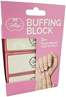 jellys Buffing Block 3 Piece Nail Shine Pink/White
