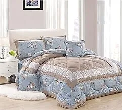 SLEEP NIGHT 4 Piece Single Size Elegant Bedspread Includes Comforter, Bedsheet, Pillow Sham, Decorative Pillowcase, Lightweight Reversible Comforter, Suitable for All Seasons