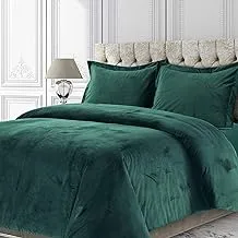 Venice Velvet Oversized Solid Duvet Set, Twin, Teal, Model Number: VENICEDUVETWTEA