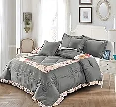 Sleep Night King Size 6 Pieces Comforter Set Twin Unisex Bedding Set (Includes 1 Comforter, 1 Bedsheet, 2 Pillow Shams and 2 Pillow Shams), All Time