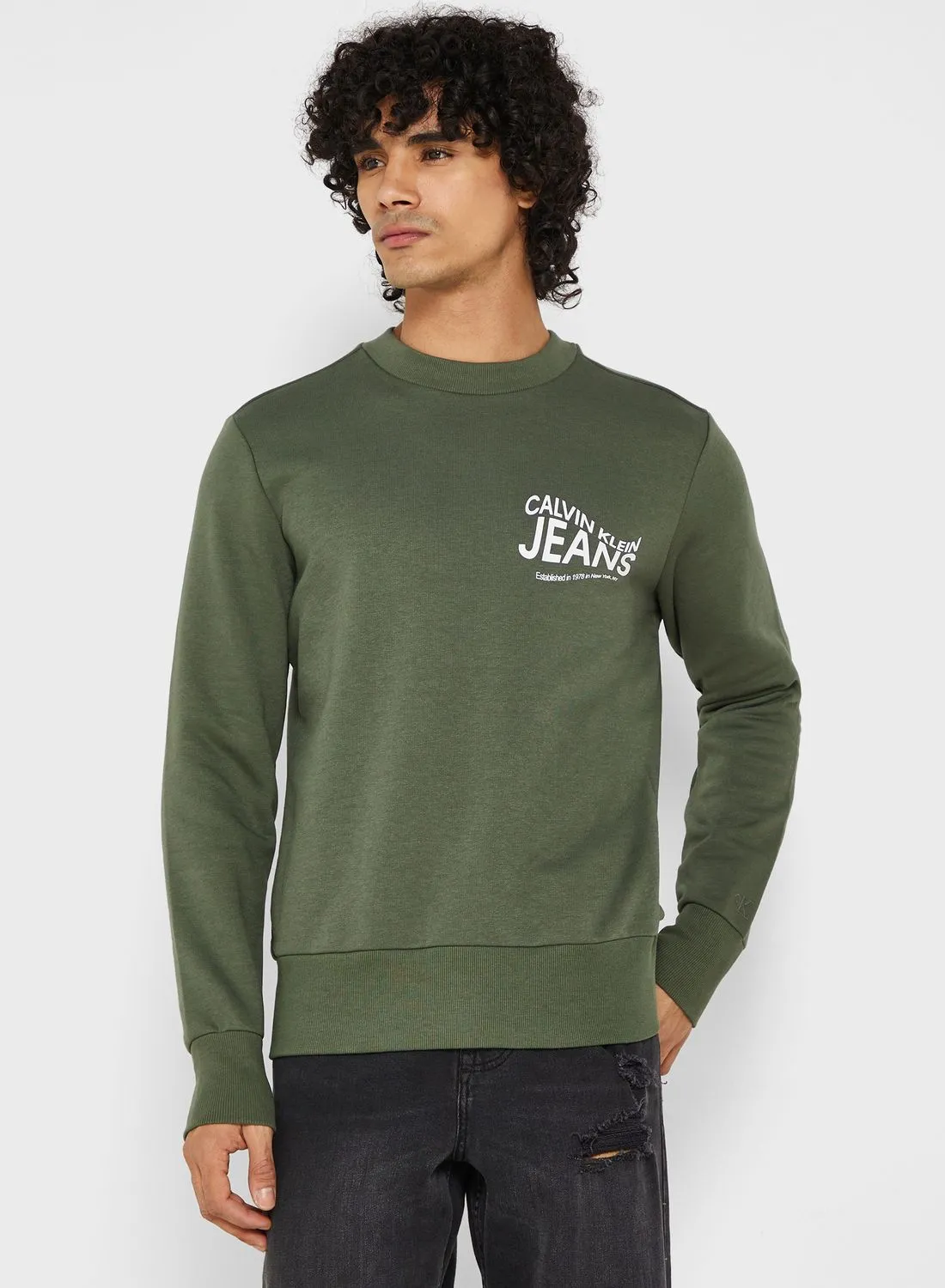 Calvin Klein Jeans Graphic Crew Neck Sweatshirt
