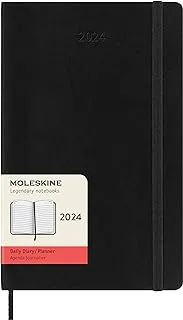 Moleskine 2024 Daily Planner, 12M, Large, Black, Soft Cover (5 x 8.25)