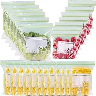 ECVV 70 Packs Reusable Food Storage Bags, Freezer Ziplock Lunch Bags for Meats Meals Vegetables Fruits Desserts Snacks 15 Large/25 Medium/30 Small