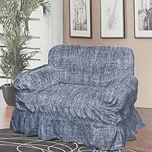 Arabesque Sofa Cover, One Seater, Blue