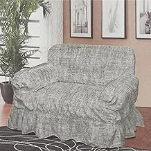 Arabesque Sofa Cover, One Seater, Grey