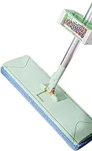 CEPILLO Hands Free Flat Mop | Microfiber Cloth With Self Squeezing Water | Wet & Dry | Washable Pads | 360° Rotating Mop | All Kinds Of Floor Cleaning - 42 cm GREEN CP616