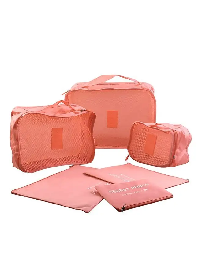 مجموعة حقائب تخزين للسفر مكونة من 6 قطع من Generic باللون الوردي