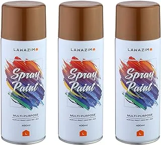 Lawazim Pack Of 3 Spray Paint Set 139 Green Gold | Spray Paint and Primer for Indoor/Outdoor Use