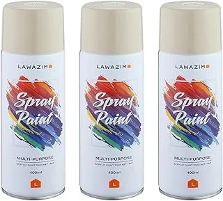 Lawazim Paint Set Pack Of 3 Spray 107 Toyota White| Spray Paint and Primer for Indoor/Outdoor Use