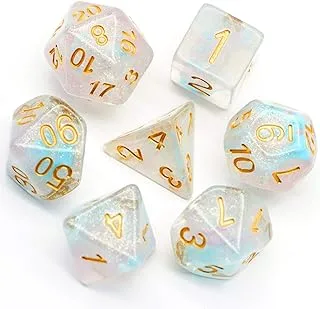 Dice Set DND Polyhedral Dice Iridecent Swirls Dice for Role Playing Game Dungeons and Dragons, D&D Dice, (Pink &Cyan)