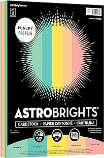 Astrobrights Punchy Pastel Assortment Cardstock, 8.5