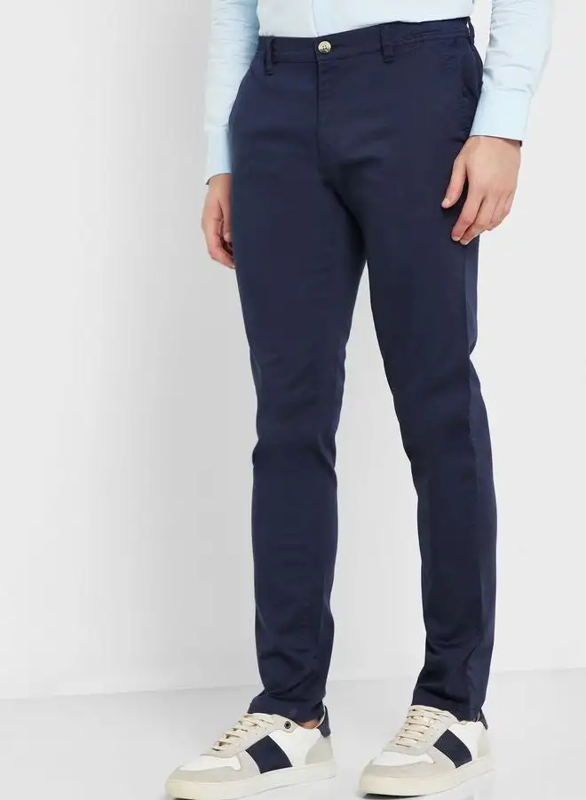 Thomas Scott Men Mid-Rise Classic Slim Fit Trousers
