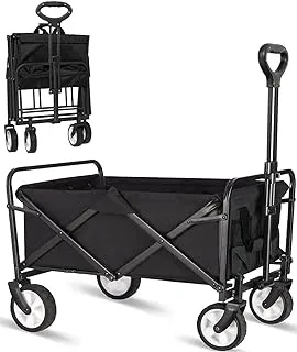 SKY-TOUCH Garden Cart Camping Wagon Foldable, Shopping Trolleys Utility Outdoor Wagon Collapsible Garden Camping Picnic Cart