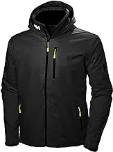 Helly Hansen Men's Standard Crew Hooded Waterproof Windproof Breathable Rain Coat Jacket, 990 Black, Small