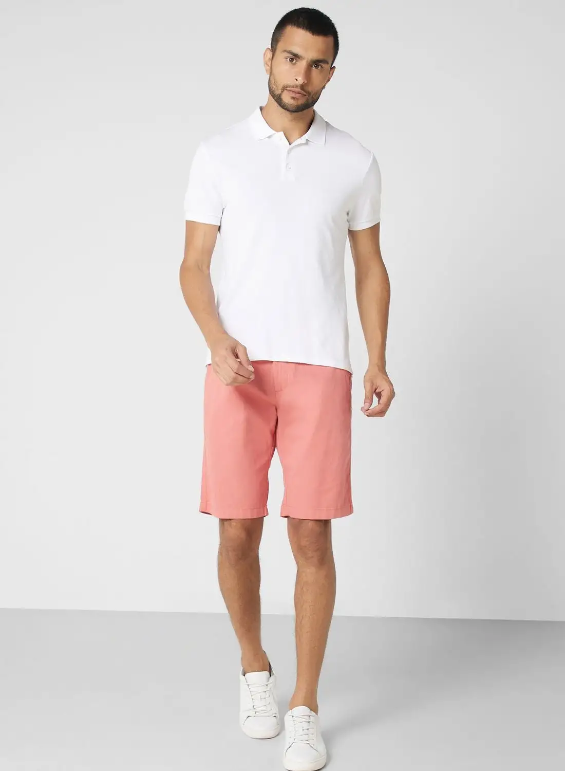 Thomas Scott Men Mid-Rise Slim Fit Cotton Chino Shorts