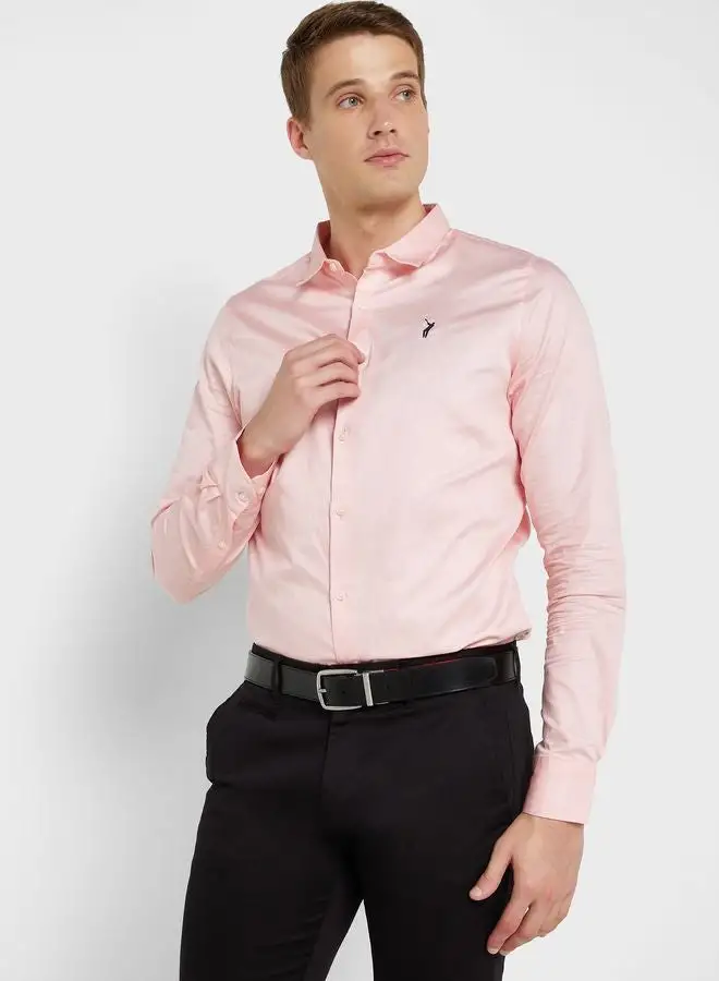 Thomas Scott Classic Slim Fit Spread Collar Casual Shirt