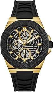 GUESS Men's 44mm Watch - Lime Green Strap Blue Dial Two-Tone Case