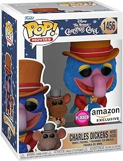 Funko Pop! & Buddy: Disney Holiday - The Muppet Christmas Carol, Gonzo as Charles Dickens with Rizzo (Flocked), Amazon Exclusive