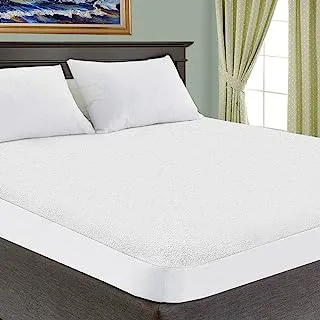 Knitted Rayon from Bamboo Waterproof Mattress Protector, Best Bedding Encasement for Mattress, Home Essentials for New Apartment, House, Condo, or Dorm, Bedroom Accessories, White, Full XL