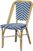 Sultan Gardens Armless Synthetic Ratten Chair White Blue Color- Size- W46*D58*H88 (BZ-CB051)