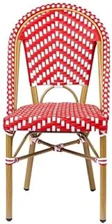 Sultan Gardens Armless Synthetic Ratten Chair White Red Color- Size- W46*D56*H88 (BZ-CB060)