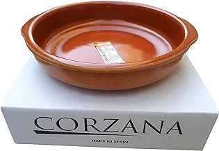 Kurzana Healthy Pottery Clay Dish with Handle Spanish Made 32 cm | Healthy Pottery Roasting Tray | Pottery Tajine